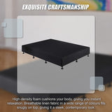 NNEDSZ Palermo King Single Ensemble Bed Base Midnight Black Linen Fabric