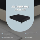 NNEDSZ Palermo King Single Ensemble Bed Base Midnight Black Linen Fabric