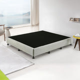 NNEDSZ Palermo King Ensemble Bed Base Platinum Light Grey Linen Fabric