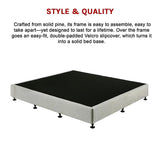 NNEDSZ Palermo King Ensemble Bed Base Platinum Light Grey Linen Fabric