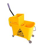 NNEDSZ 20L Deluxe Mop Wringer Bucket Side Press Janitor Commercial Cleaning