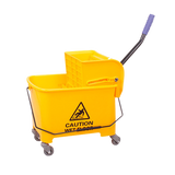 NNEDSZ 20L Deluxe Mop Wringer Bucket Side Press Janitor Commercial Cleaning