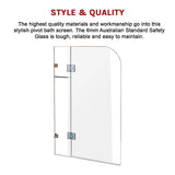 NNEDSZ 900 x 1450mm Frameless Bath Panel 10mm Glass Shower Screen By Della Francesca