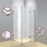 NNEDSZ 1100 x 1000mm Frameless 10mm Glass Shower Screen By Della Francesca