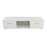 NNEDSZ TV Cabinet Entertainment Unit Stand High Gloss Storage Shelf 140cm White