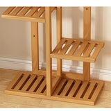 NNEDSZ 6 Tiers Vertical Bamboo Plant Stand Staged Flower Shelf Rack Outdoor Garden