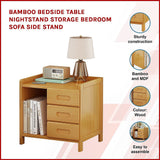 NNEDSZ Bamboo Bedside Table Nightstand Storage Bedroom Sofa Side Stand