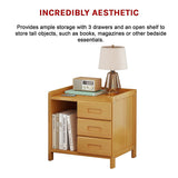 NNEDSZ Bamboo Bedside Table Nightstand Storage Bedroom Sofa Side Stand