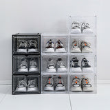 NNEDSZ Sneaker Display Case Shoe Storage Organizer Box Stackable Plastic Clear Magnetic