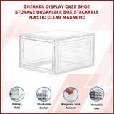 NNEDSZ Sneaker Display Case Shoe Storage Organizer Box Stackable Plastic Clear Magnetic