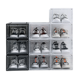 NNEDSZ Sneaker Display Case Shoe Storage Organizer Box Stackable Plastic Clear Magnetic