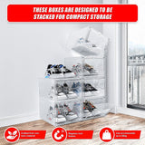 NNEDSZ Sneaker Display Case Shoe Storage Organizer Box Stackable Plastic Clear Magnetic
