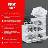 NNEDSZ Sneaker Display Case Shoe Storage Organizer Box Stackable Plastic Clear Magnetic