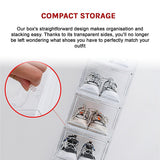 NNEDSZ Sneaker Display Case Shoe Storage Organizer Box Stackable Plastic Clear Magnetic