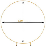 NNEDSZ 3M Gold Wedding Hoop Round Circle Arch Backdrop Flower Display Stand Frame Background