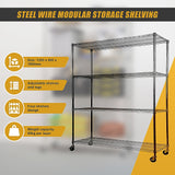 NNEDSZ Modular Wire Storage Shelf 1200 x 600 x 1800mm Steel Shelving