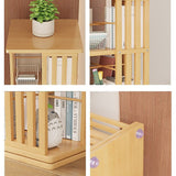 NNEDSZ 360 Rotating Bookshelf Bamboo Storage Display Rack Shelving in Wood