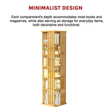 NNEDSZ 360 Rotating Bookshelf Bamboo Storage Display Rack Shelving in Wood