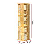 NNEDSZ 360 Rotating Bookshelf Bamboo Storage Display Rack Shelving in Wood