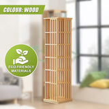 NNEDSZ 360 Rotating Bookshelf Bamboo Storage Display Rack Shelving in Wood