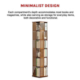 NNEDSZ 360 Rotating Bookshelf Bamboo Storage Display Rack Shelving in Dark Wood
