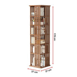 NNEDSZ 360 Rotating Bookshelf Bamboo Storage Display Rack Shelving in Dark Wood