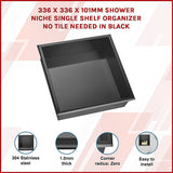 NNEDSZ 336 x 336 x 101mm Shower Niche Single Shelf Organizer No Tile Needed in Black