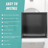 NNEDSZ 336 x 336 x 101mm Shower Niche Single Shelf Organizer No Tile Needed in Black