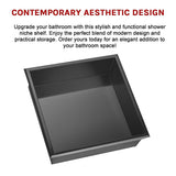 NNEDSZ 336 x 336 x 101mm Shower Niche Single Shelf Organizer No Tile Needed in Black