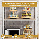 NNEDSZ 2-Tier Bamboo Lazy Susan Turntable Organizer for Kitchen Counter Cabinet