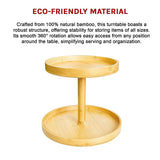 NNEDSZ 2-Tier Bamboo Lazy Susan Turntable Organizer for Kitchen Counter Cabinet
