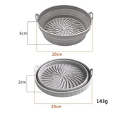 NNEDSZ 3D Round Air Fryer Silicone Liners - Food-Grade, Non-Stick, Reusable Basket Mats for Air Fryers, Ovens, and Microwaves (4 PCS Gray)