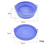 NNEDSZ 3D Round Air Fryer Silicone Liners - Food-Grade, Non-Stick, Reusable Basket Mats for Air Fryers, Ovens, and Microwaves (4 PCS Blue)