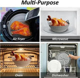NNEDSZ 3D Square Air Fryer Silicone Liners - Food-Grade, Non-Stick, Reusable Basket Mats for Air Fryers, Ovens, and Microwaves (4 PCS Black)