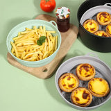 NNEDSZ 3D Square Air Fryer Silicone Liners - Food-Grade, Non-Stick, Reusable Basket Mats for Air Fryers, Ovens, and Microwaves (4 PCS Black)