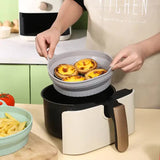 NNEDSZ 3D Square Air Fryer Silicone Liners - Food-Grade, Non-Stick, Reusable Basket Mats for Air Fryers, Ovens, and Microwaves (4 PCS Green)