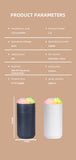 NNEDSZ 2PCS White Portable 350ML LED Desk Humidifier with Non-Wet Design - Silent Cool Mist for Home, Office, and Car