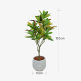 NNEDSZ 125cm Faux Artificial Home Decor Potted Codiaeum Plant