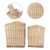 NNEDSZ 2 Piece Wicker Storage Baskets With Lid Set