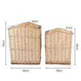 NNEDSZ 2 Piece Wicker Storage Baskets With Lid Set