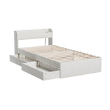 NNEDSZ Bed Frame Single Size Mattress Base wtih Charging Ports 2 Storage Drawers