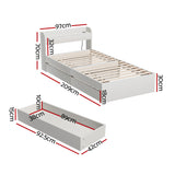 NNEDSZ Bed Frame Single Size Mattress Base wtih Charging Ports 2 Storage Drawers