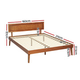 NNEDSZ Bed Frame Queen Size Wooden Bed Base Walnut SPLAY