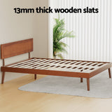 NNEDSZ Bed Frame Queen Size Wooden Bed Base Walnut SPLAY