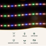 NNEDSZ 20M Christmas Lights String Rope Light Decorations 600 LED Colorful Jingle Jollys
