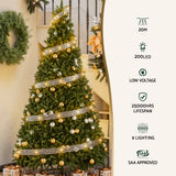 NNEDSZ 20M Christmas Lights Ribbon Fairy Light 200 LED Warm Jingle Jollys