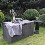 NNETM Outdoor Storage Box Lockable Plastic Deck Organizer