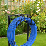 NNETM Metal Garden Hose Reel Holder Stand
