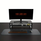 NNETM Organized Elevation: Dual-Level Monitor Stand with Drawer