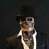 NNETM Men’s Latex Skull Gentleman Mask Halloween Costume